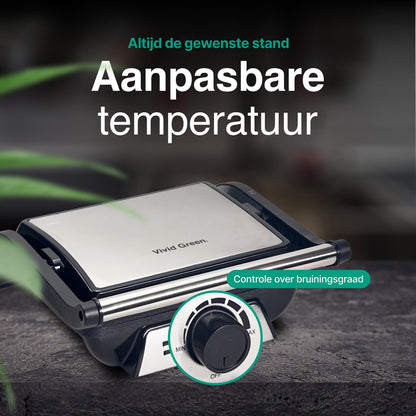 Tosti Apparaat XL voor 4 Tosti's met Temperatuurregeling
