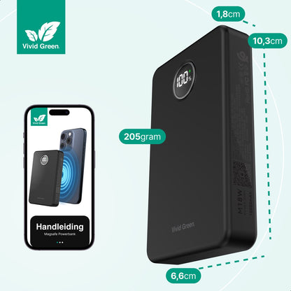 Draadloze Powerbank 10.000 mAh zwart
