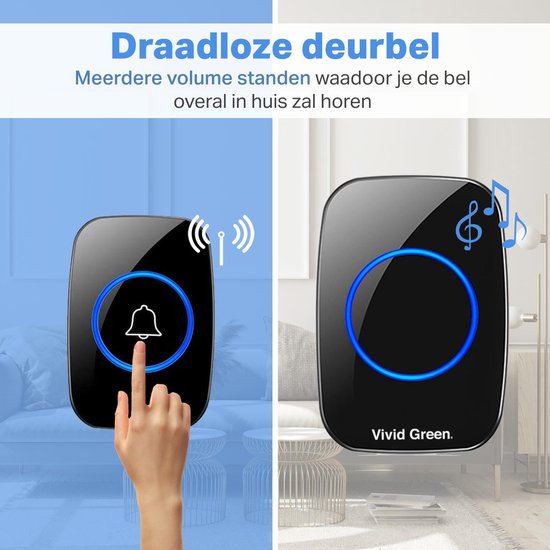 Vivid Green Draadloze Deurbel