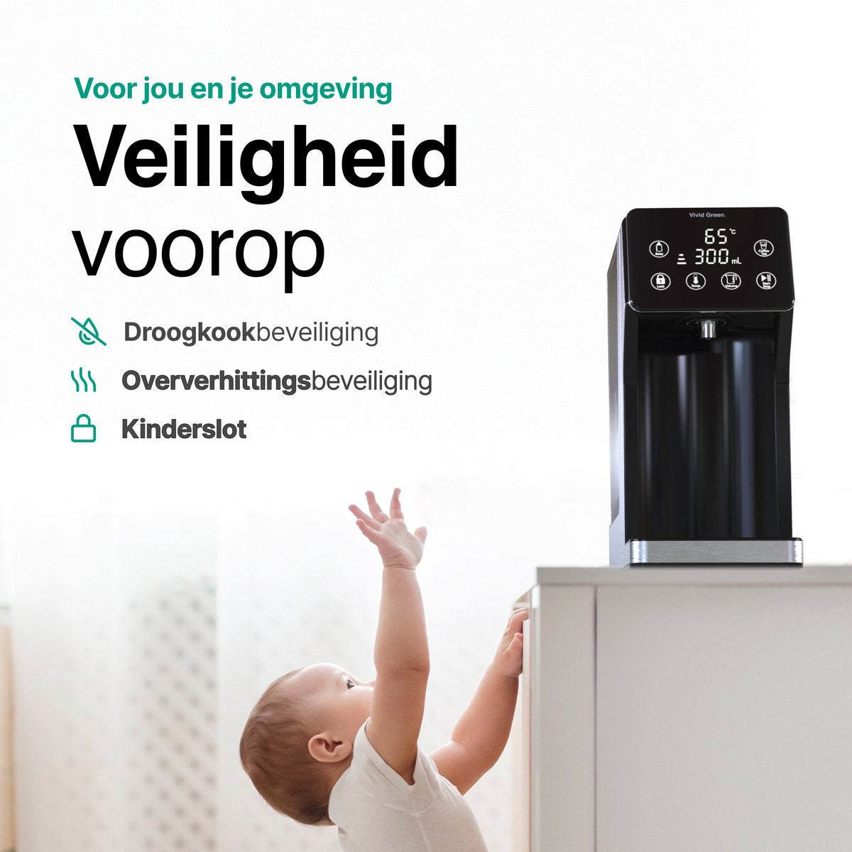 Vivid Green Heetwaterdispenser 3L