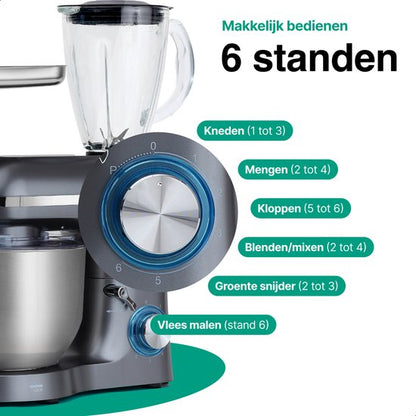 Vivid Green Keukenmachine Multifunctioneel Grijs