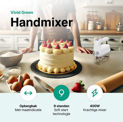 Vivid Green Handmixer Wit