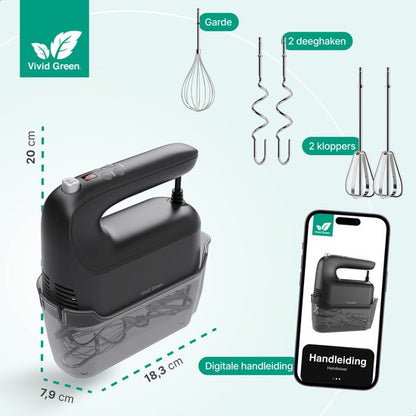 Vivid Green Handmixer Zwart