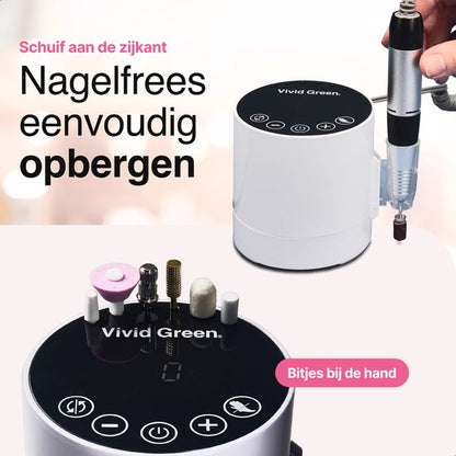 Vivid Green Elektrische Nagelvijl Wit