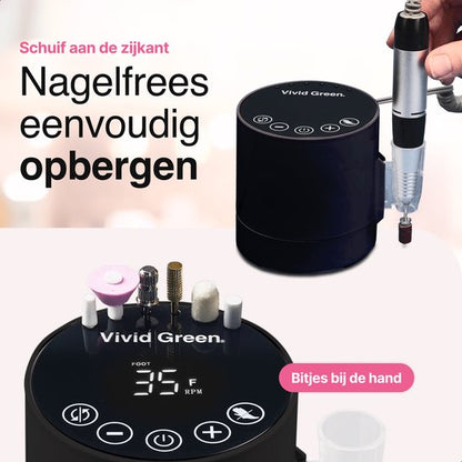 Vivid Green Elektrische Nagelvijl Zwart