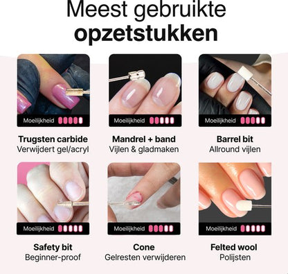 Vivid Green Elektrische Nagelvijl Zwart