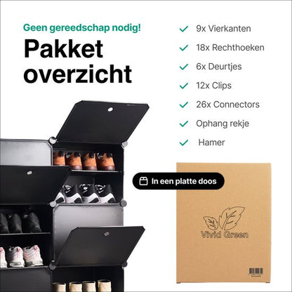 Vivid Green Schoenenkast 24 paar Schoenen