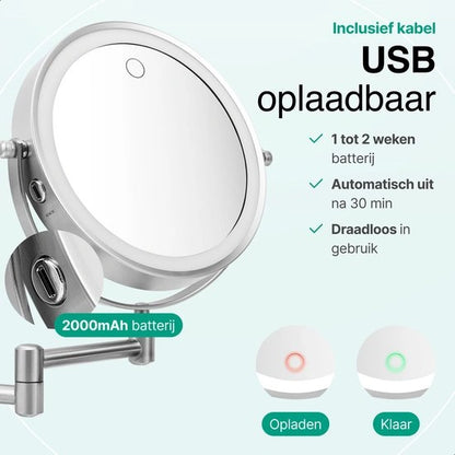 Vivid Green Make Up Spiegel met LED Verlichting