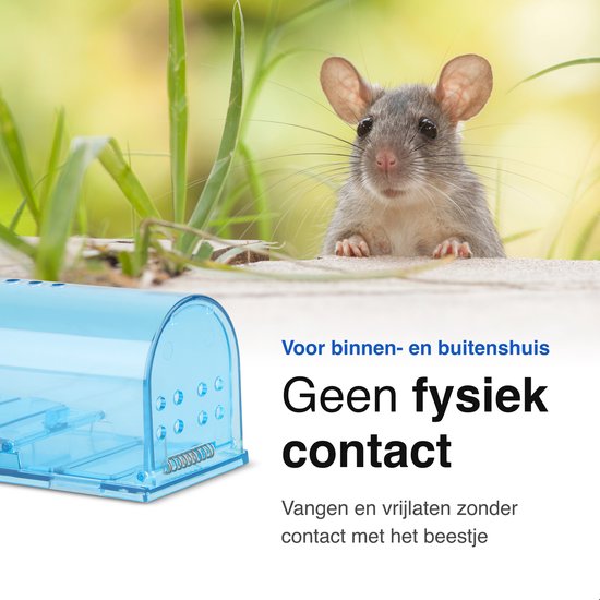 Vivid Green 2-Pack Diervriendelijke muizenval voor binnen & buiten blauw