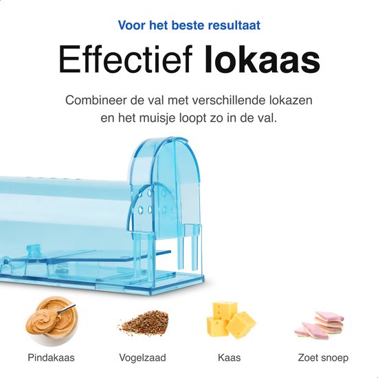 Vivid Green 2-Pack Diervriendelijke muizenval voor binnen & buiten blauw