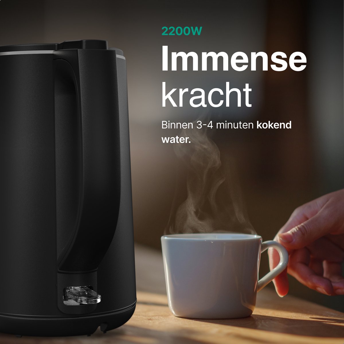 Vivid Green Waterkoker Dubbelwandig 2200W