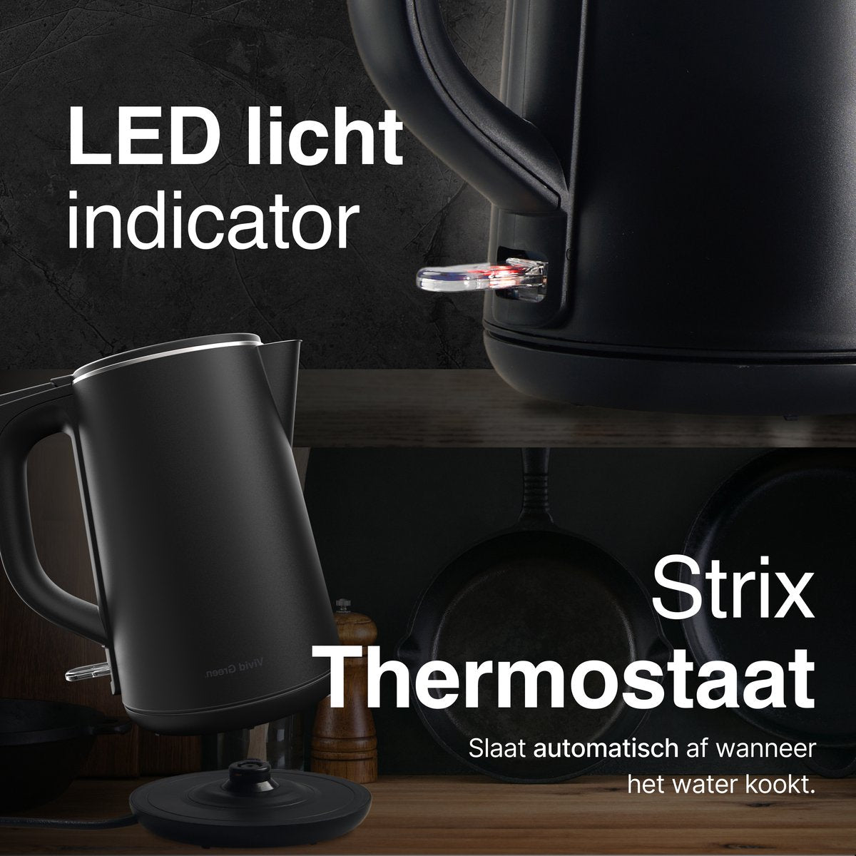 Vivid Green Waterkoker Dubbelwandig 2200W