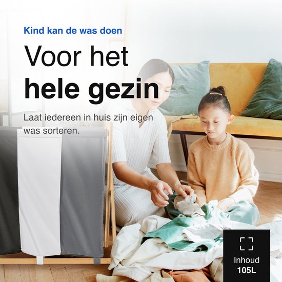 Vivid Green Wasmand met 3 vakken