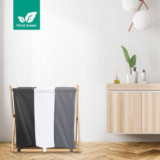 Vivid Green Wasmand met 3 vakken