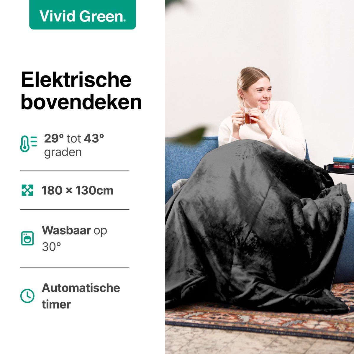 Vivid Green Elektrische Warmtedeken