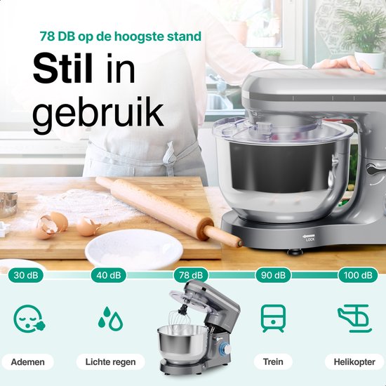 Vivid Green Keukenmachine 2000W Grijs
