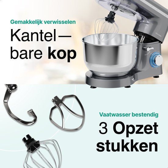 Vivid Green Keukenmachine 2000W Grijs