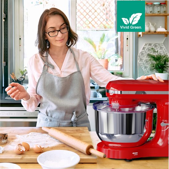 Vivid Green Keukenmachine met Display Rood