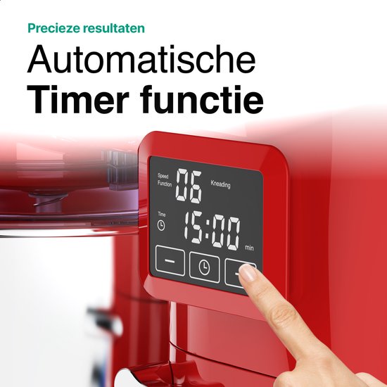 Vivid Green Keukenmachine met Display Rood