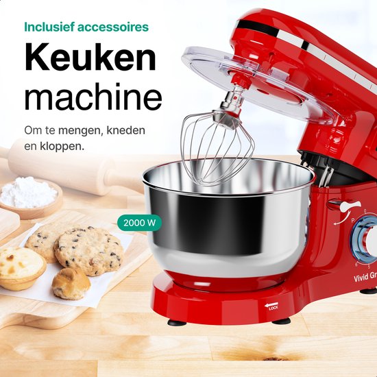 Vivid Green Keukenmachine met Display Rood