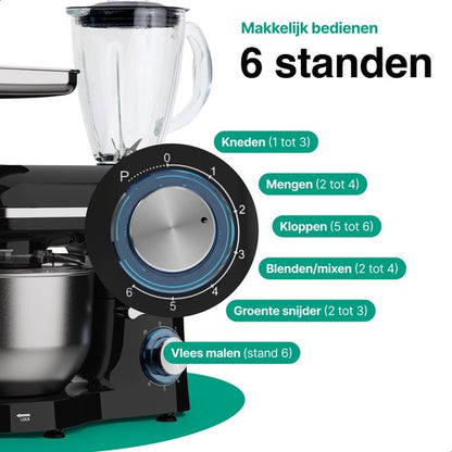 Vivid Green Multifunctionele Keukenmachine Zwart