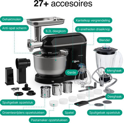 Vivid Green Multifunctionele Keukenmachine Zwart