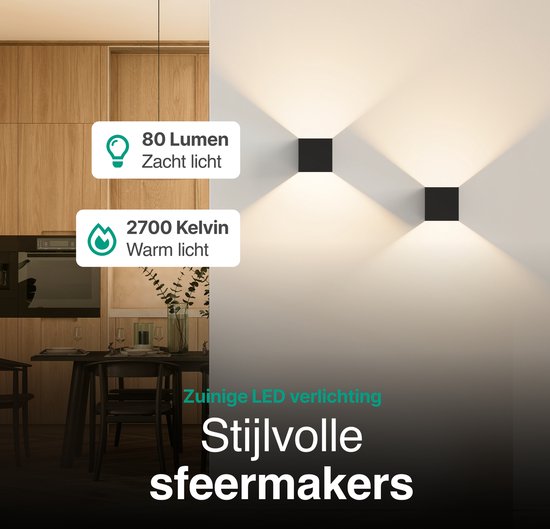 Vivid Green Wandlamp met extra grote Accu Oplaadbaar